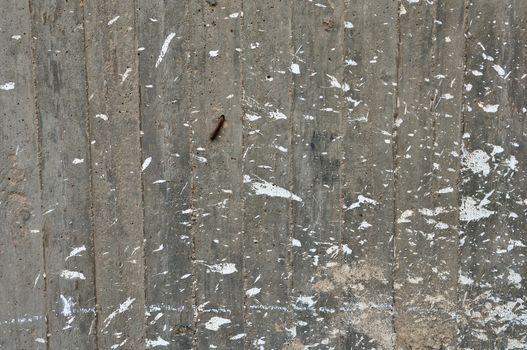 Concrete wall of under construction building. Paint stains on cement background.