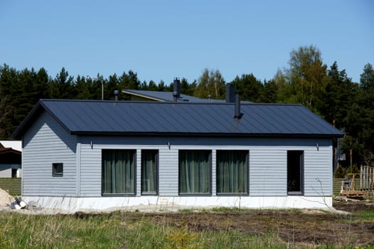 The modern house with greater windows