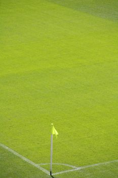 to make a corner kick at a football field