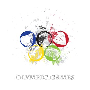 fine image with exploded colors of olympic rings