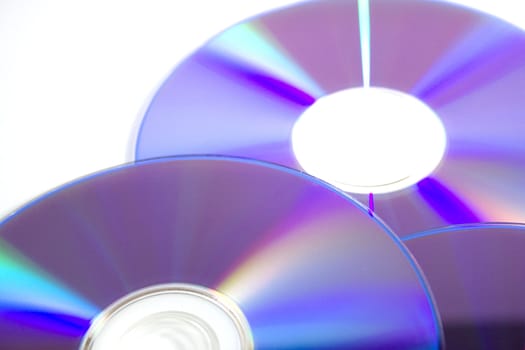 Compact Discs on white background
