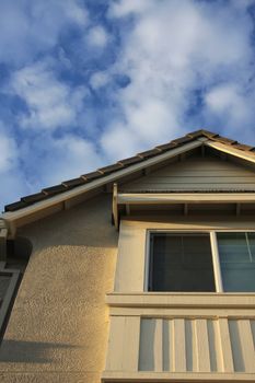 Side of Condominium with Blue Sky