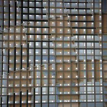 Modern building architectural detail. Abstract facade futuristic abstraction.