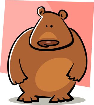cartoon doodle illustration of cute brown bear