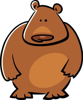 cartoon doodle illustration of cute brown bear