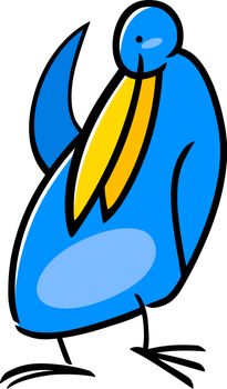 cartoon doodle illustration of cute blue bird