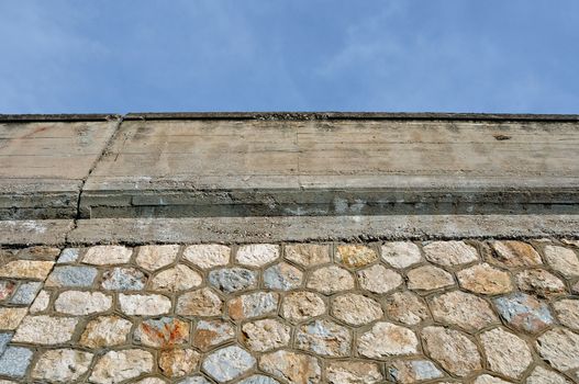 Stone and concrete wall background texture.