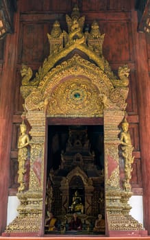 Entrance of the church at Phra Singh Temple, Chiang Mai, Northern Thailand