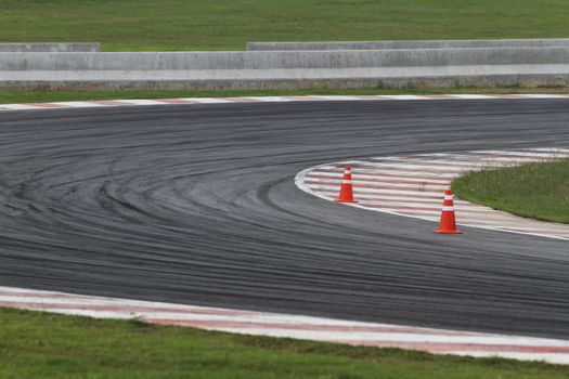 Tire marks on road track