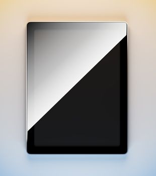 A 3d illustration of blank template tablet pc.