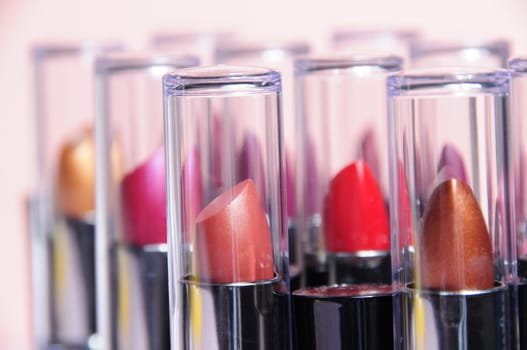 Closeup of colorful lipstick