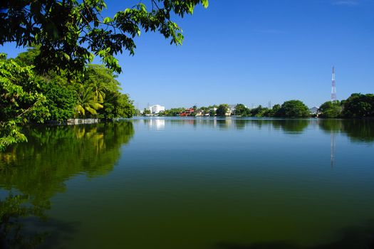 Tropical lake in Villahermosa, Tabasco, Mexico