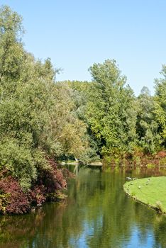 Rheinaue, a leisure park on the banks of the Rhine in Bonn, Germany