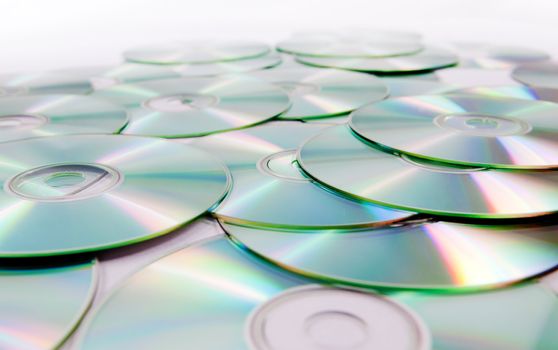 Cd and dvd isolated in white