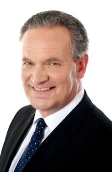 Closeup of a business executive isolated over white