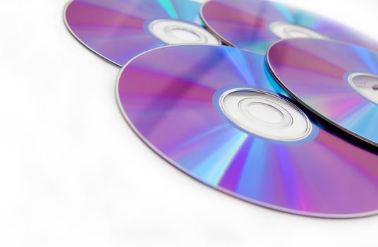 Cd and dvd isolated in white