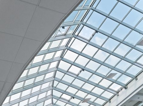 Photo of business center ceiling with window motors and heaters