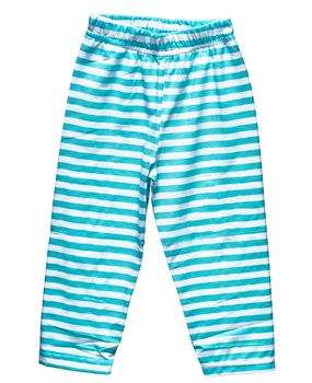Striped blue summer pants for boys isolated on white background