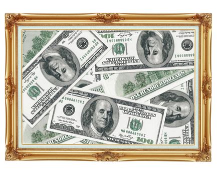 The picture in the old-fashioned frame - the money - dollars