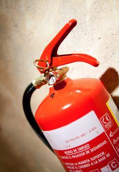Close up image of extinguisher