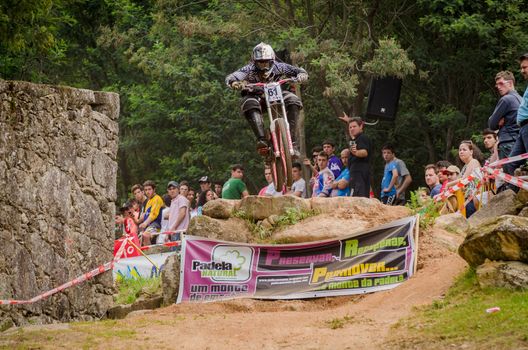 VIANA DO CASTELO, PORTUGAL - MAY 13: Manuel Carreira during the 4th Stage of the Taca de Portugal Downhill Vodafone on may 13, 2012 in Viana do Castelo, Portugal.