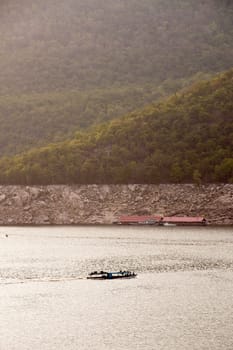 The Bhumibol Dam(formerly known as the Yanhi Dam) in Thailand. The dam is situated on the Ping River and has a capacity of 13,462,000,000 cubic meter.