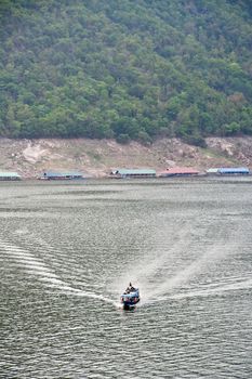 The Bhumibol Dam(formerly known as the Yanhi Dam) in Thailand. The dam is situated on the Ping River and has a capacity of 13,462,000,000 cubic meter.