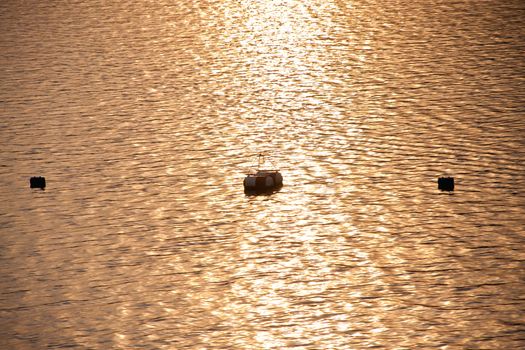 ripples in gold water