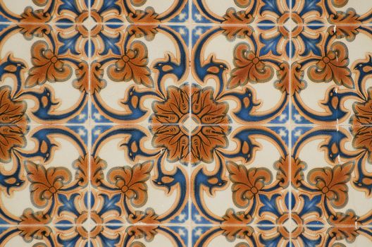 Detail of Portuguese glazed tiles.