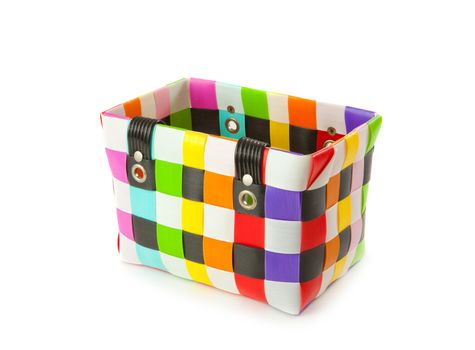 Plastic bag with colorful isolated on white background