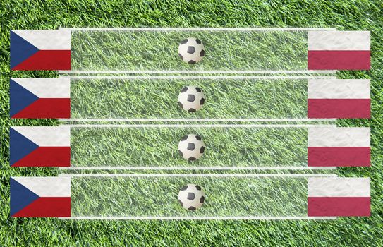 Plasticine Football flag on grass background for score (Group A)