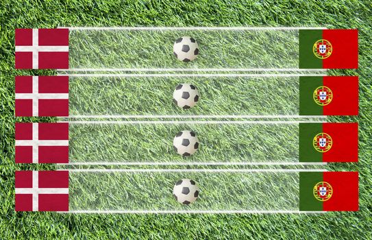 Plasticine Football flag on grass background for score (Group B)