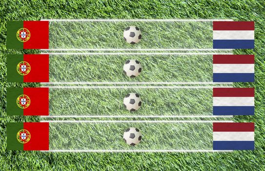 Plasticine Football flag on grass background for score (Group B)