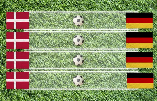 Plasticine Football flag on grass background for score (Group B)