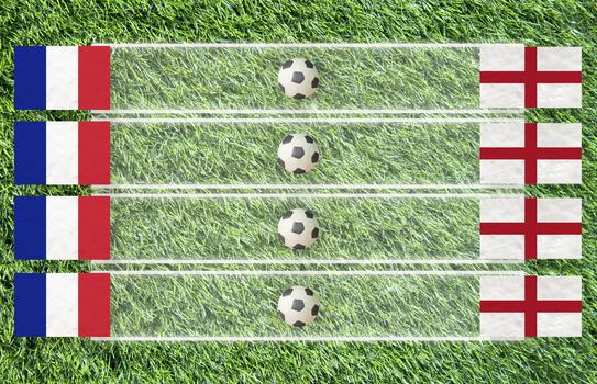 Plasticine Football flag on grass background for score (Group D)