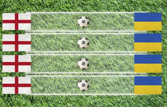 Plasticine Football flag on grass background for score (Group D)