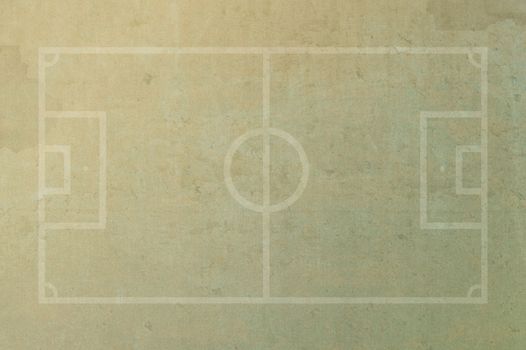 Soccer football field on grunge paper background