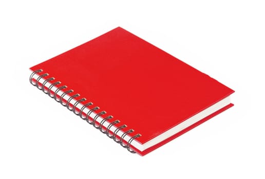 Red clean Notebook isolated on white background