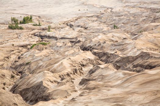 Desert Sand Dune Mountain Landscape of Bromo Volcano crater, East Java Island Indonesia