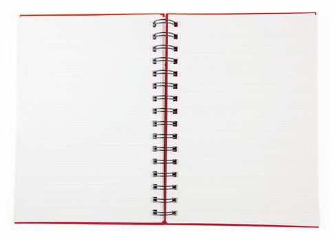 Red clean Notebook isolated on white background