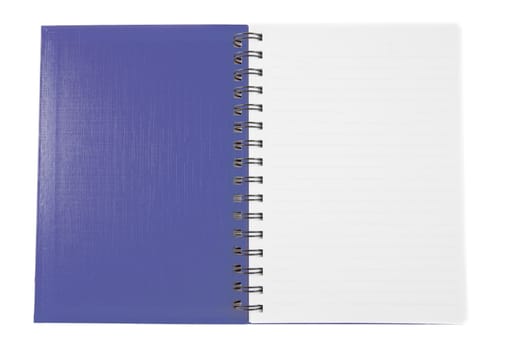blue clean Notebook isolated on white background