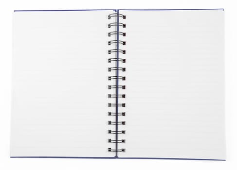 blue clean Notebook isolated on white background