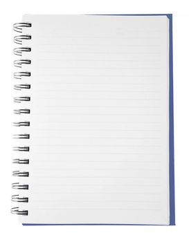 blue clean Notebook isolated on white background