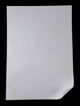blank paper and crumpled paper on black background