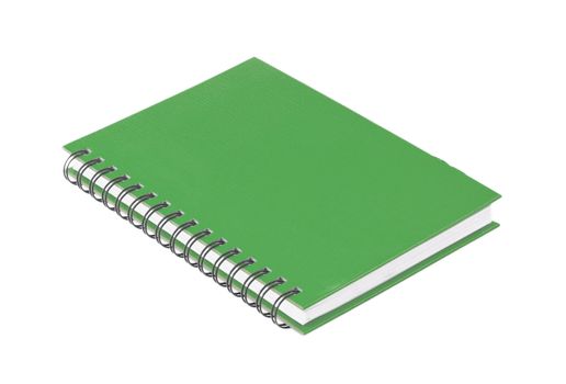 green clean Notebook isolated on white background