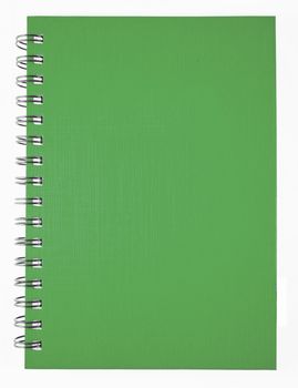 green clean Notebook isolated on white background