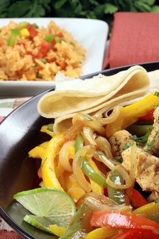 mexican fajitas made with delicious fresh ingredients one of  the most famous mexican plates                