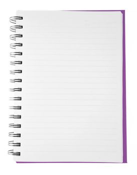 purple clean Notebook isolated on white background