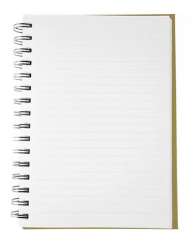 brown clean Notebook isolated on white background