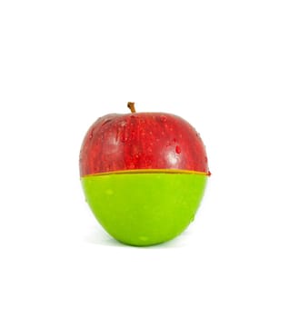 Red and green sliced apple